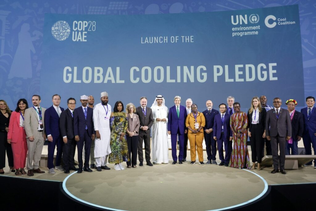 Some of the signatories of the Global Cooling Pledge at COP28. (Credit: Cool Coalition)